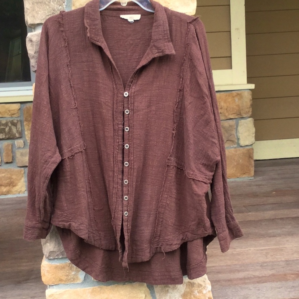 Gauze texture boho top Newburry kustom travel spa yoga Sunday brunch vacay loung